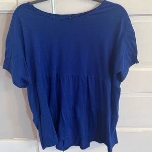 Women’s boutique royal blue baby doll style casual top